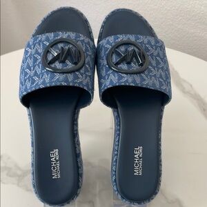 Michael Kors Blue Slide Sandals